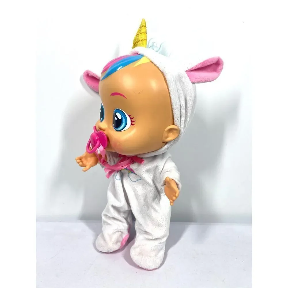Cry Babies Doll Dreamy the Unicorn Hooded Outfit Pacifier Cries Real Tears 12”